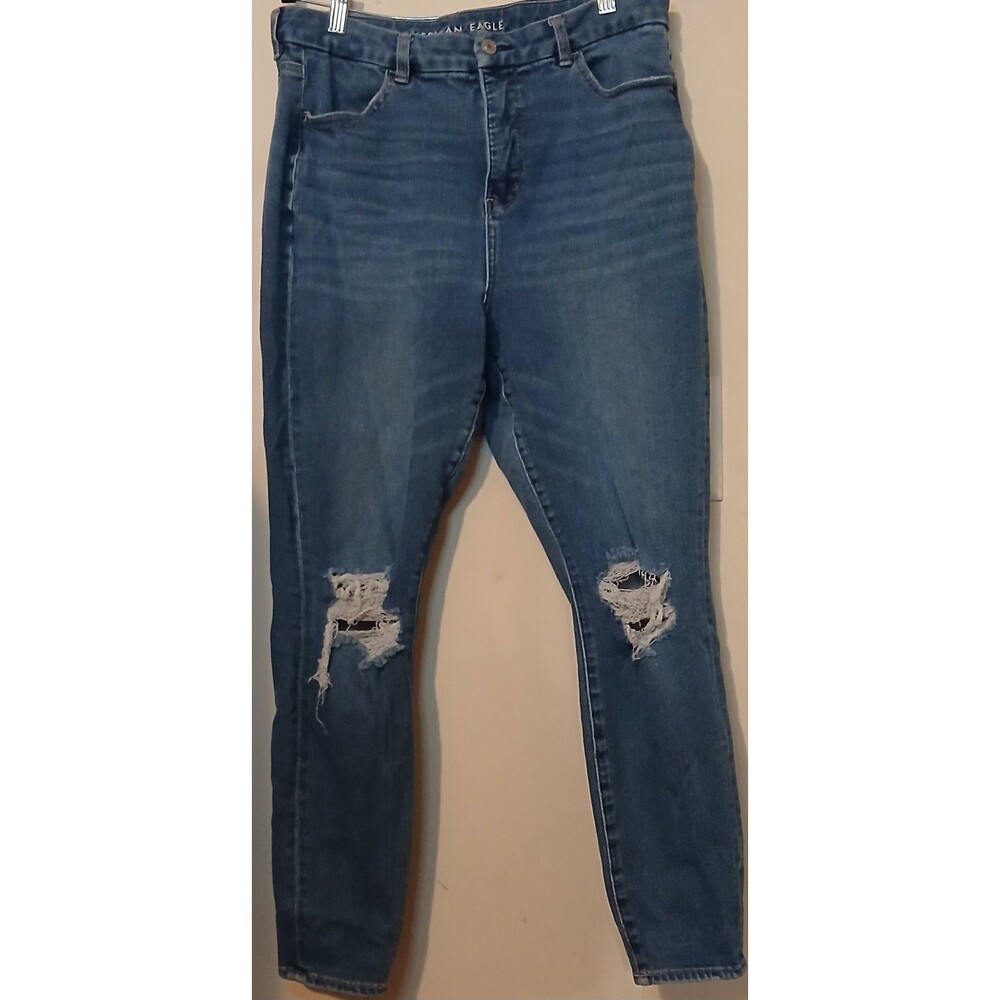 American Eagle Dream Jean Womens 14 Curvy High Rise Jegging Distressed Skinny